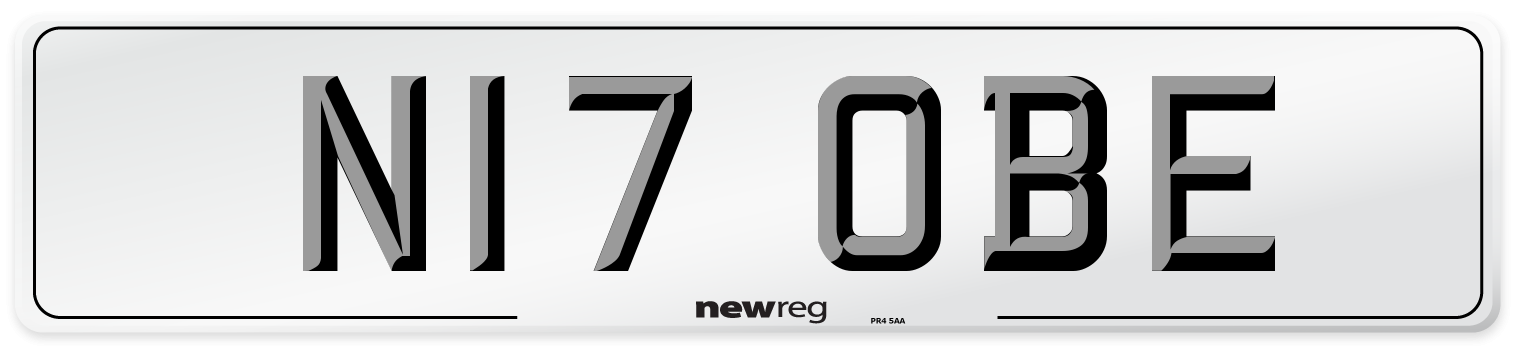 N17 OBE Front Number Plate