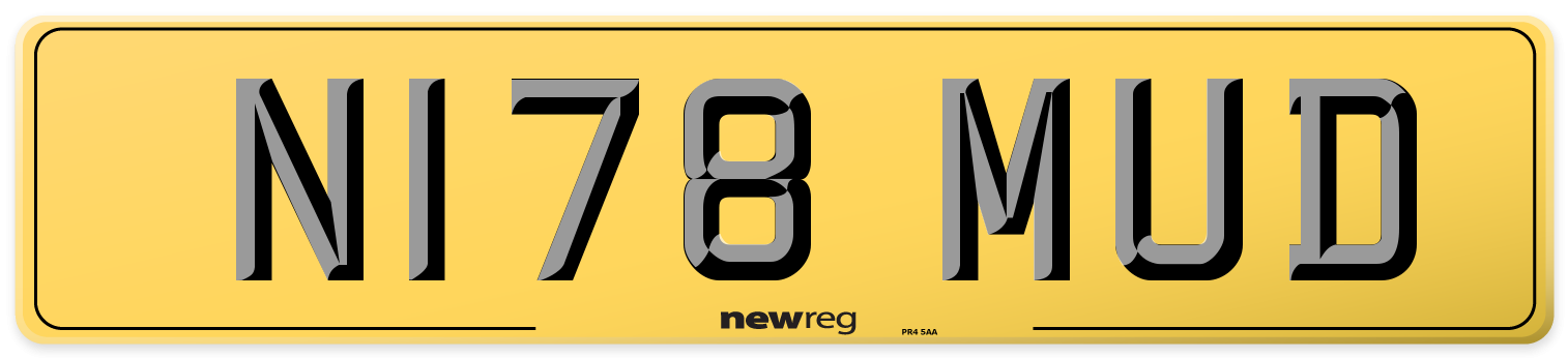 N178 MUD Rear Number Plate