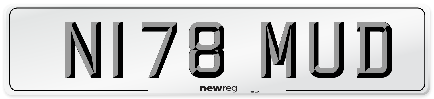 N178 MUD Front Number Plate