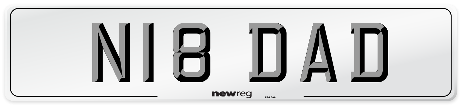 N18 DAD Front Number Plate