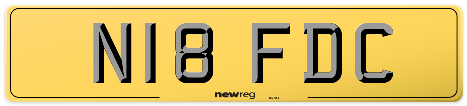 N18 FDC Rear Number Plate