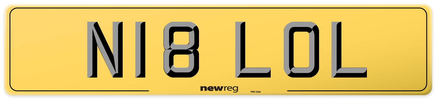 N18 LOL Rear Number Plate