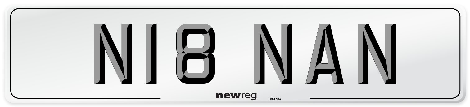 N18 NAN Front Number Plate