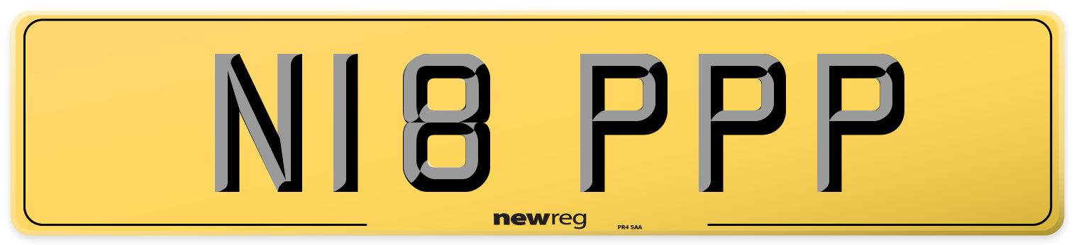 N18 PPP Rear Number Plate