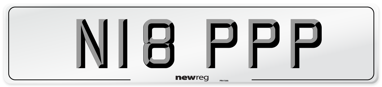 N18 PPP Front Number Plate