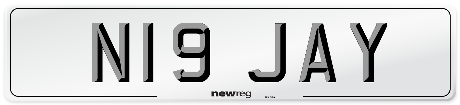 N19 JAY Front Number Plate