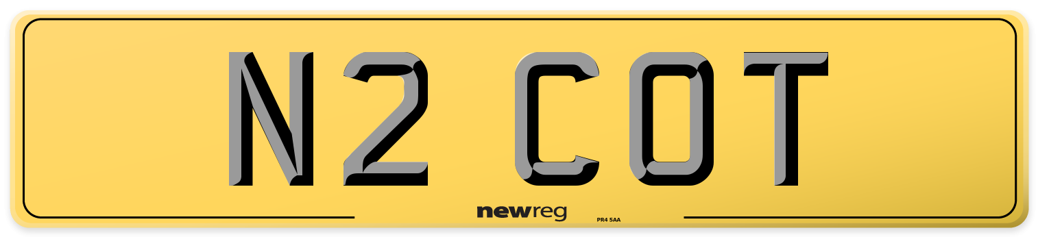 N2 COT Rear Number Plate