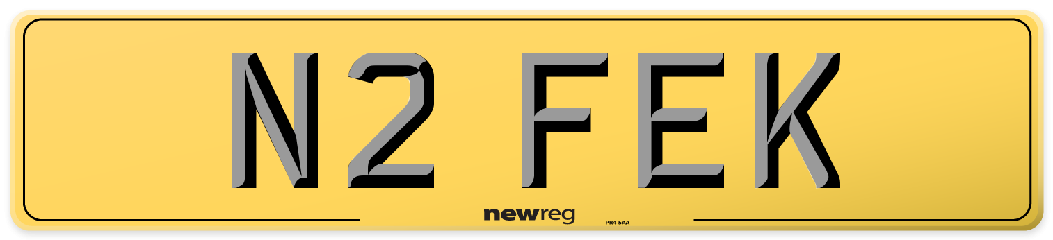 N2 FEK Rear Number Plate