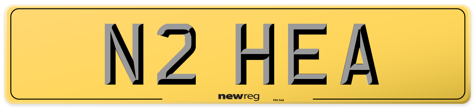 N2 HEA Rear Number Plate