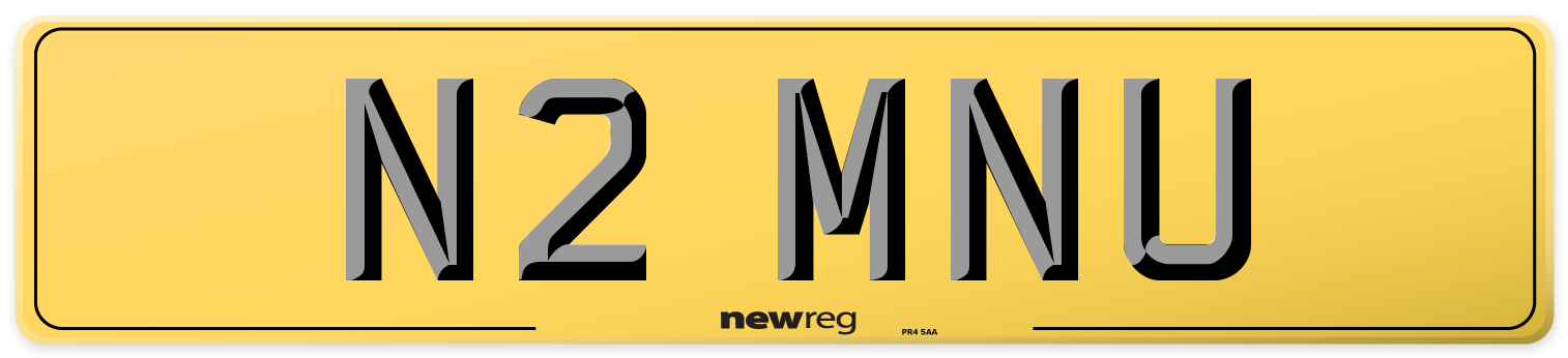 N2 MNU Rear Number Plate
