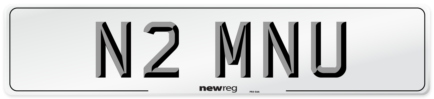 N2 MNU Front Number Plate