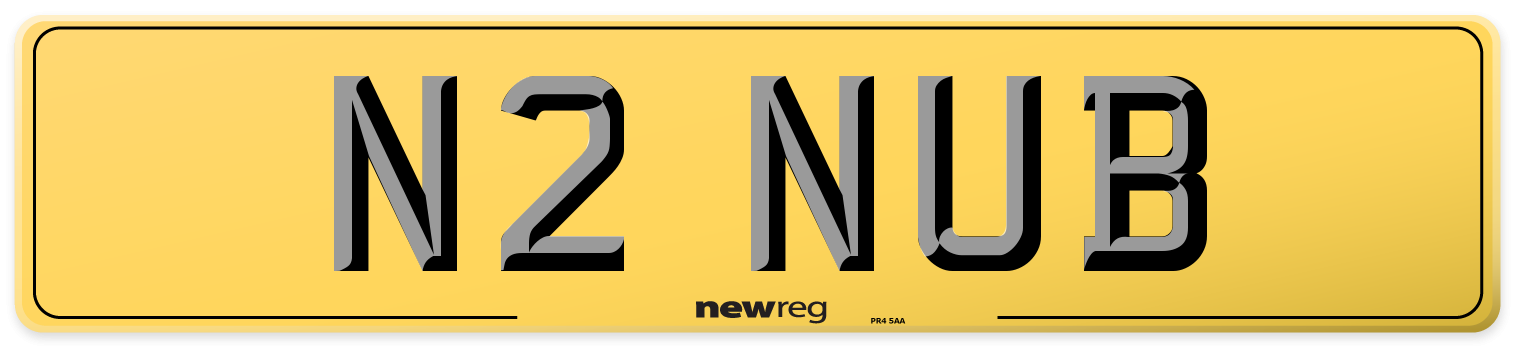 N2 NUB Rear Number Plate