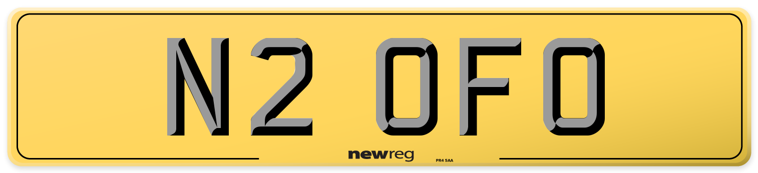 N2 OFO Rear Number Plate