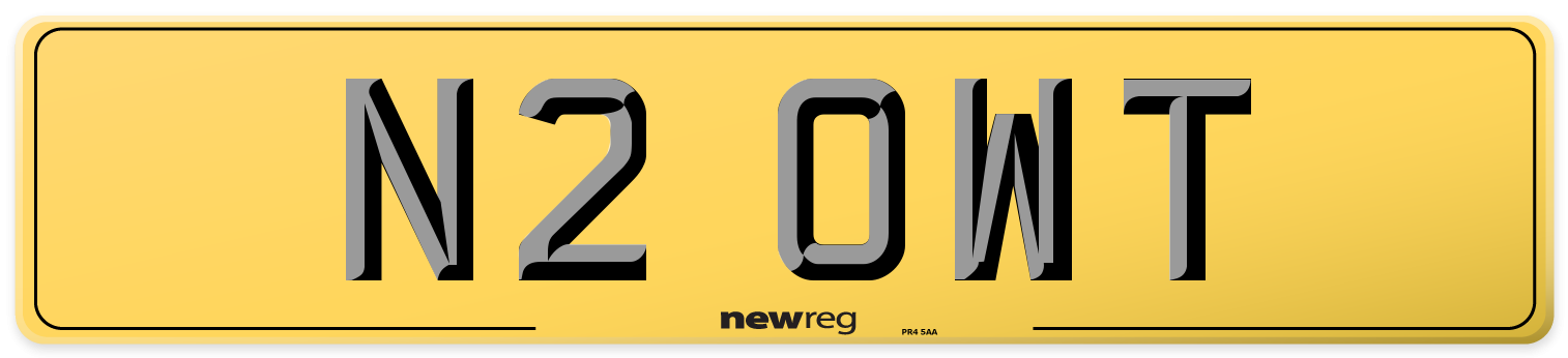 N2 OWT Rear Number Plate