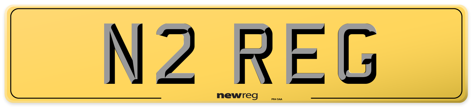 N2 REG Rear Number Plate