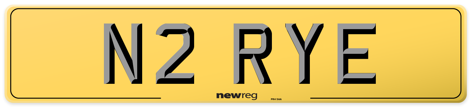N2 RYE Rear Number Plate