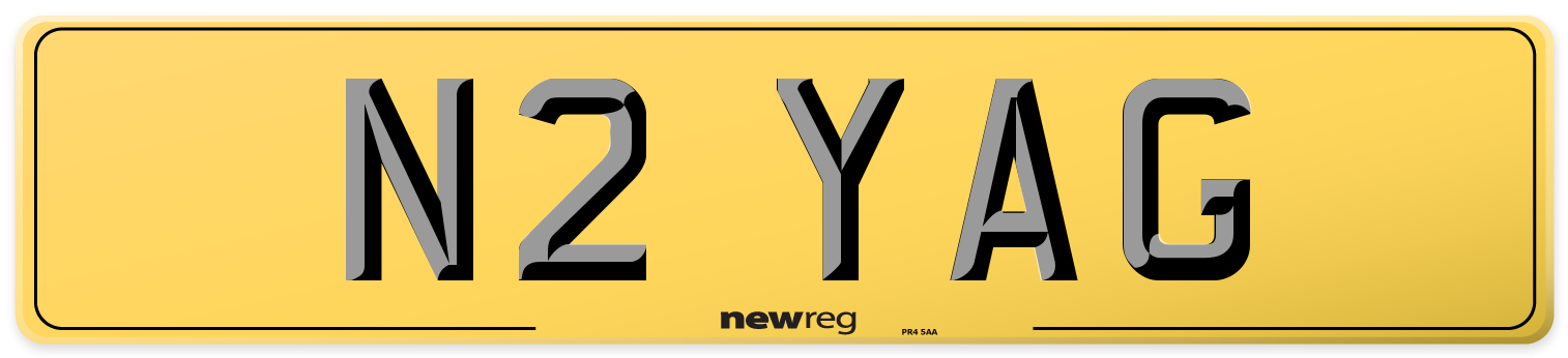 N2 YAG Rear Number Plate