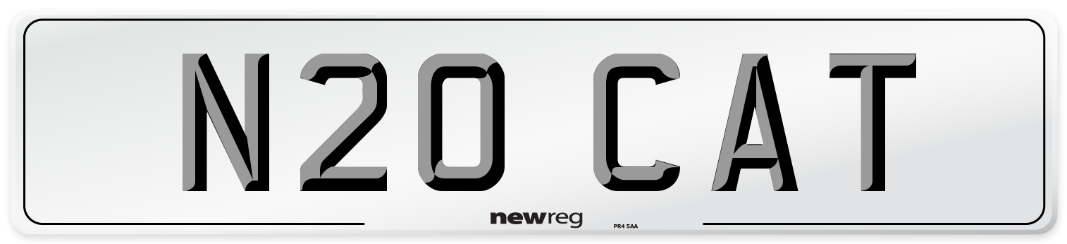 N20 CAT Front Number Plate