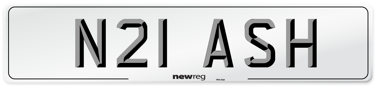 N21 ASH Front Number Plate