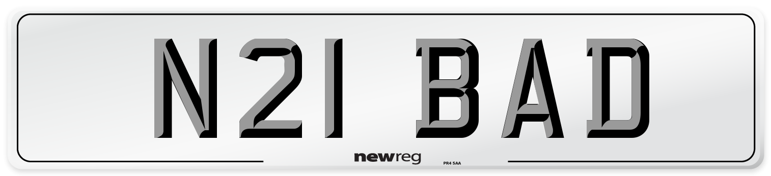 N21 BAD Front Number Plate
