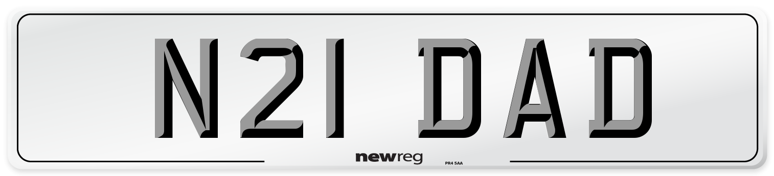 N21 DAD Front Number Plate