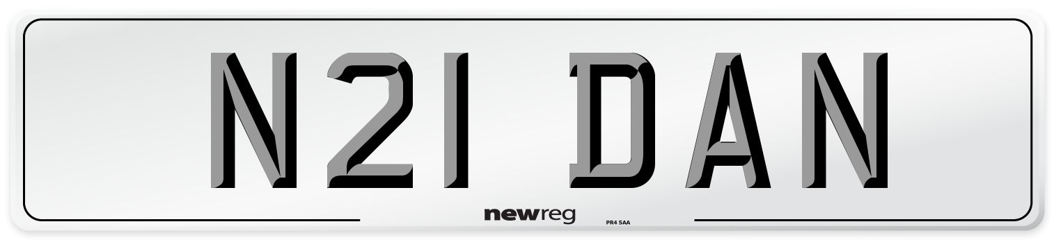 N21 DAN Front Number Plate