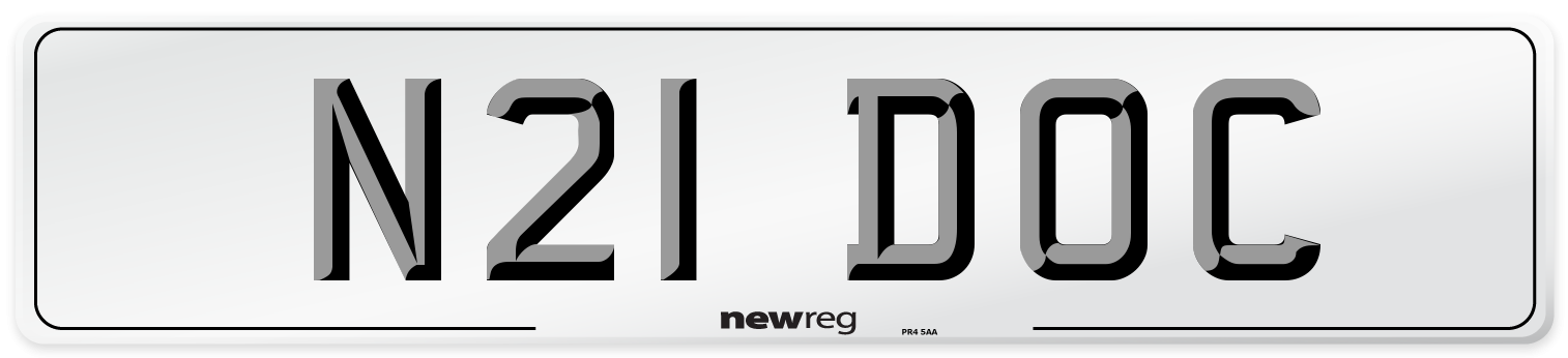 N21 DOC Front Number Plate