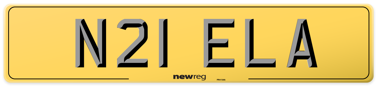N21 ELA Rear Number Plate