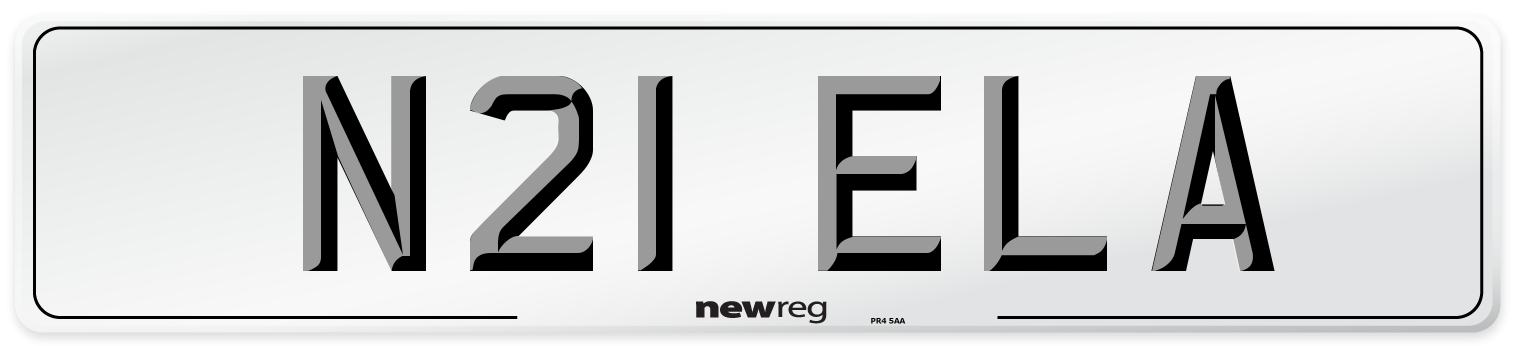 N21 ELA Front Number Plate
