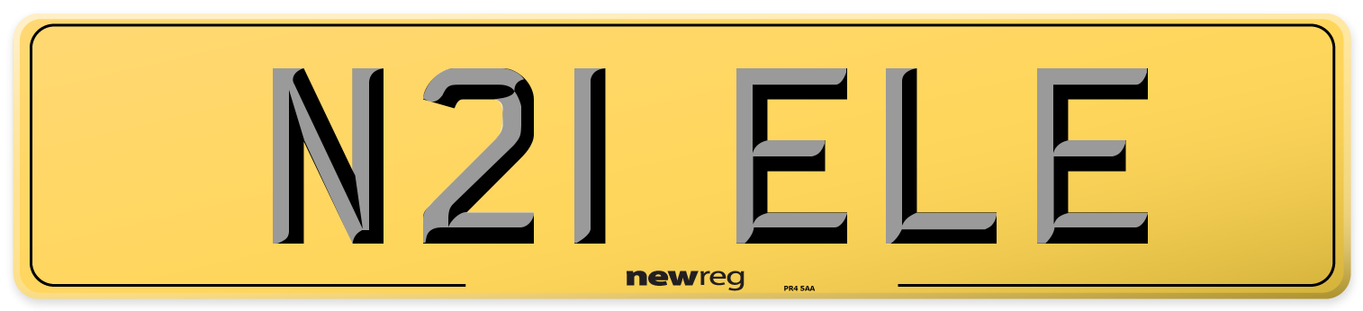 N21 ELE Rear Number Plate