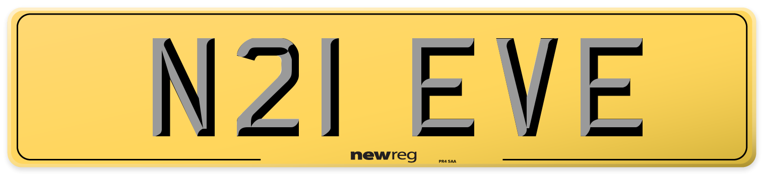 N21 EVE Rear Number Plate