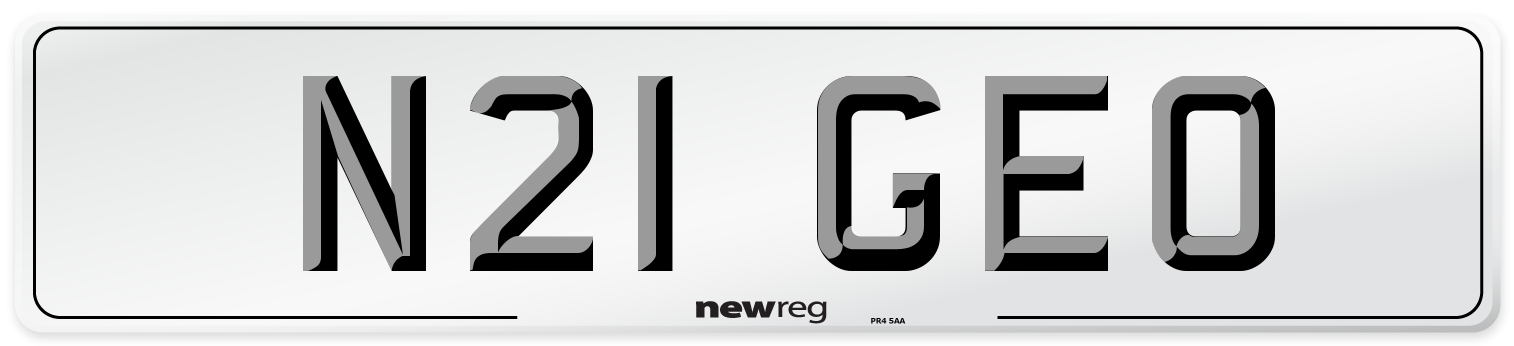 N21 GEO Front Number Plate