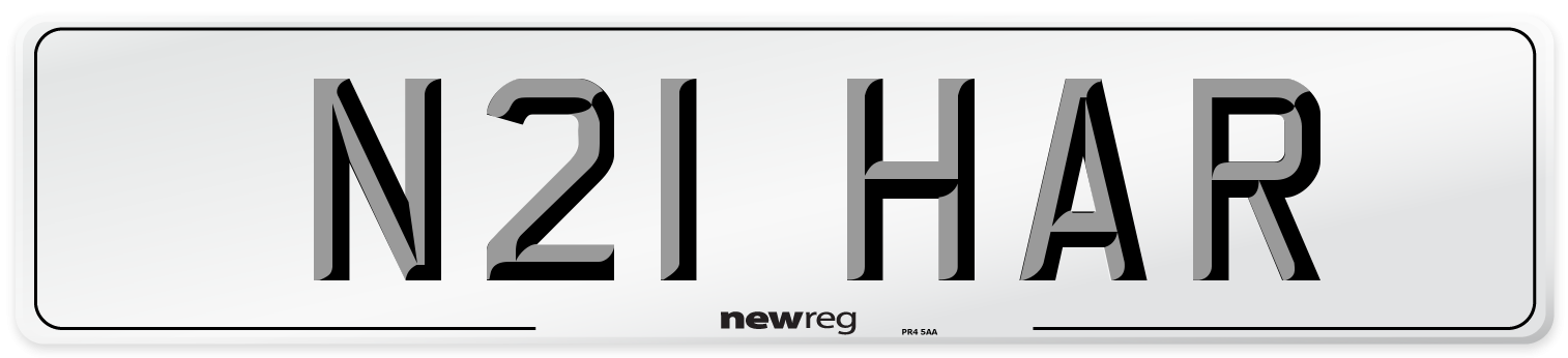 N21 HAR Front Number Plate