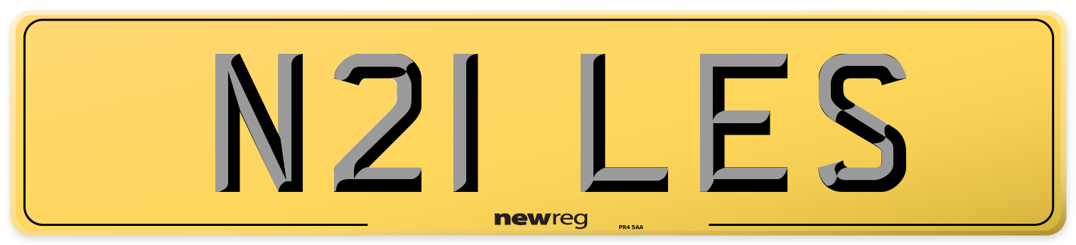 N21 LES Rear Number Plate