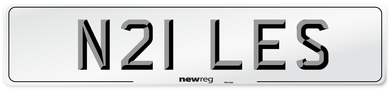 N21 LES Front Number Plate
