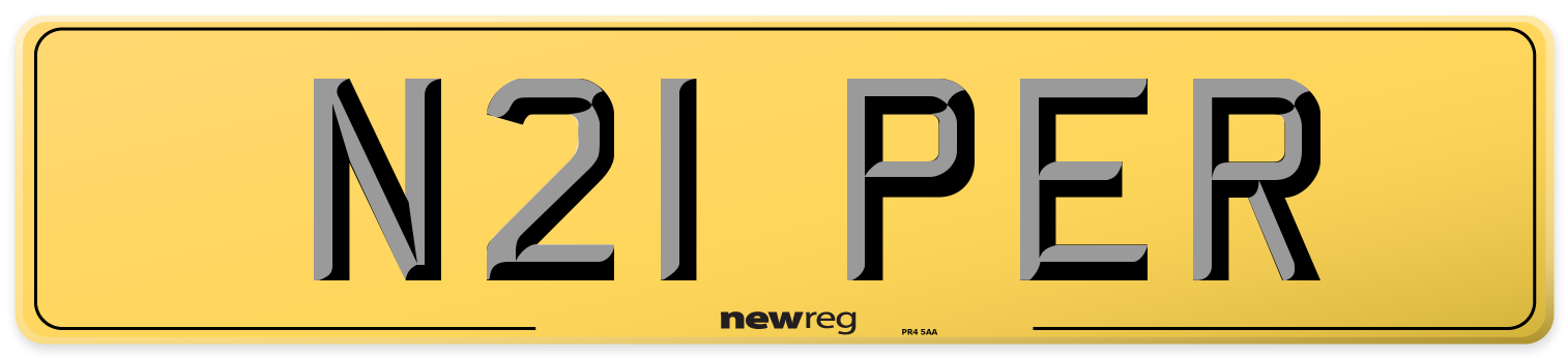 N21 PER Rear Number Plate