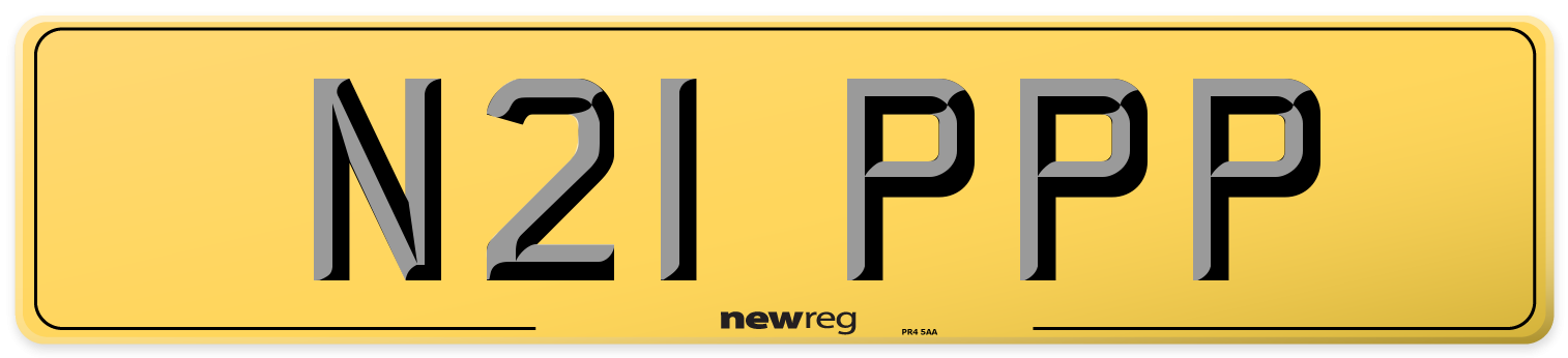 N21 PPP Rear Number Plate