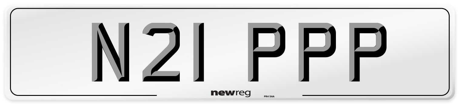 N21 PPP Front Number Plate