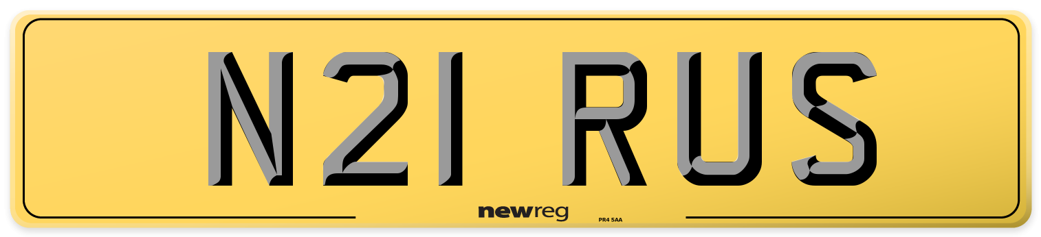 N21 RUS Rear Number Plate