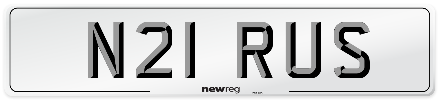 N21 RUS Front Number Plate