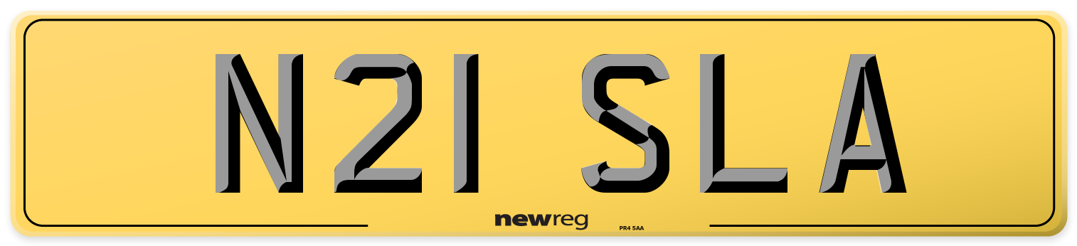 N21 SLA Rear Number Plate