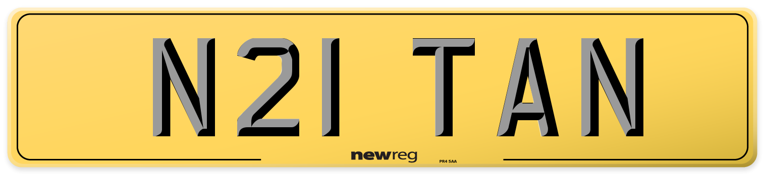 N21 TAN Rear Number Plate