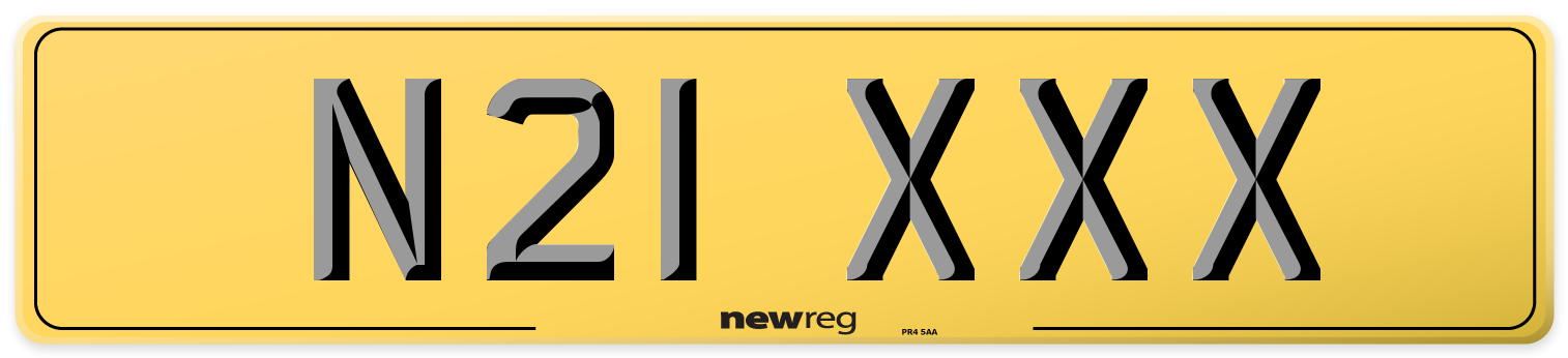 N21 XXX Rear Number Plate