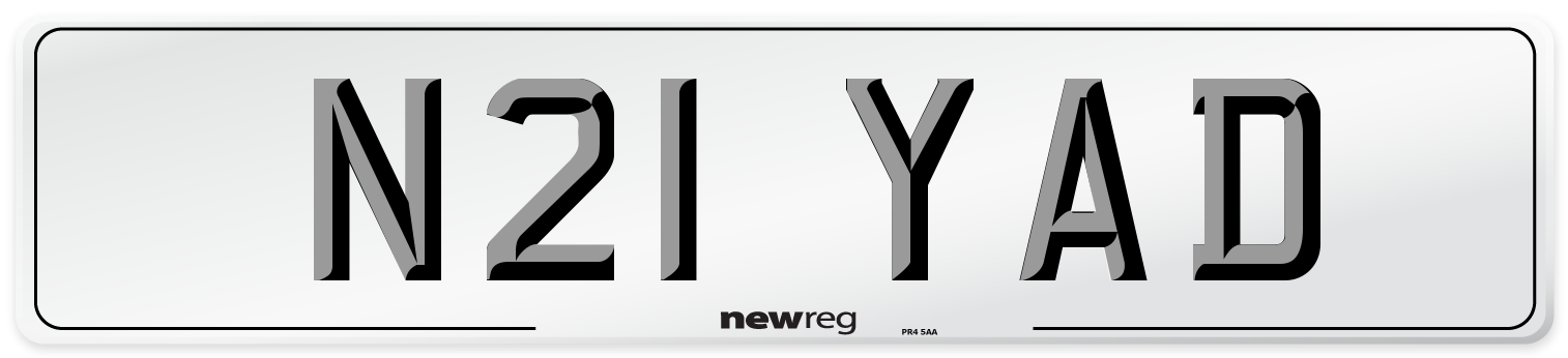 N21 YAD Front Number Plate
