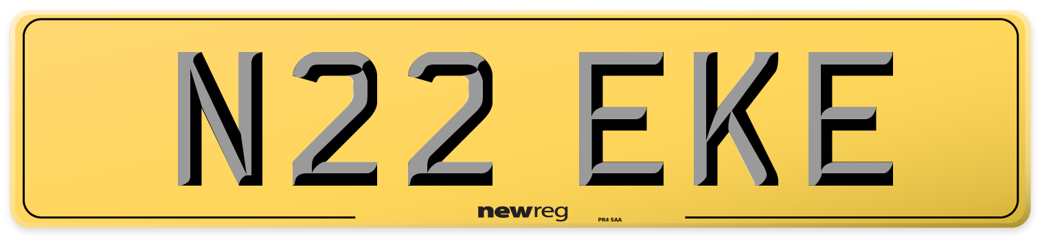 N22 EKE Rear Number Plate