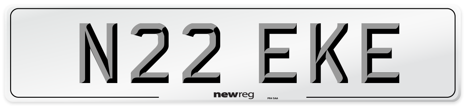 N22 EKE Front Number Plate