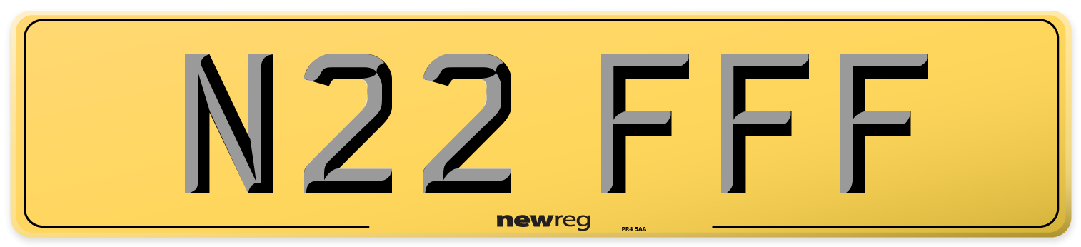 N22 FFF Rear Number Plate