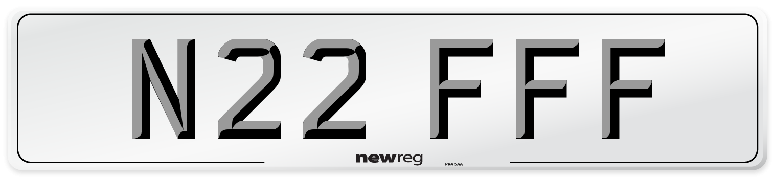 N22 FFF Front Number Plate