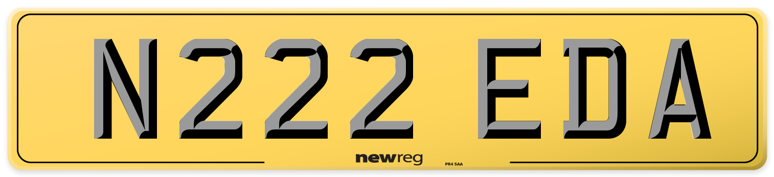 N222 EDA Rear Number Plate