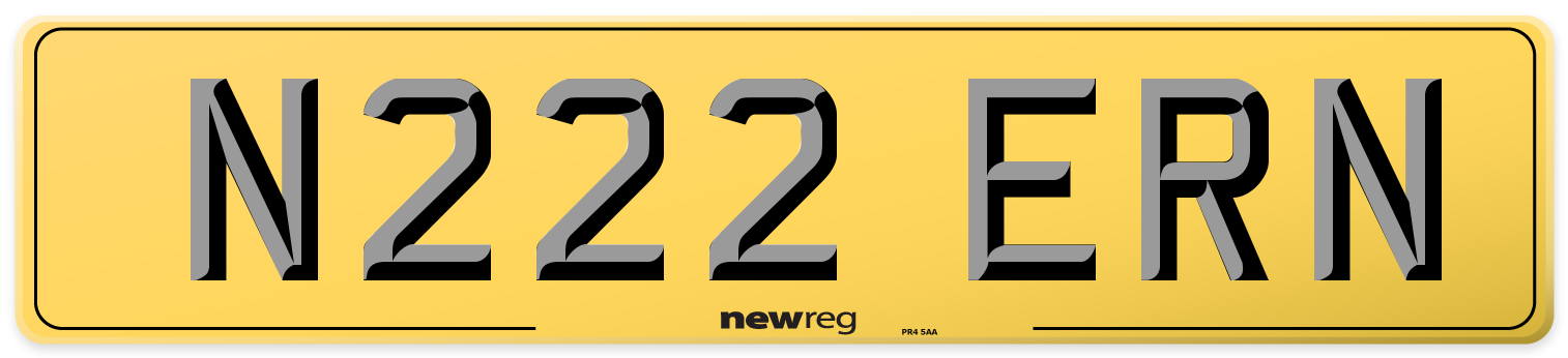 N222 ERN Rear Number Plate